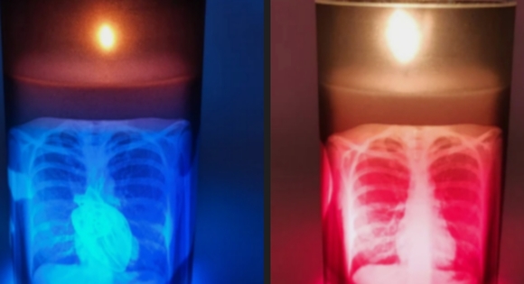 Skeleton x-ray LED color changing candle doctor radiologist Halloween Decor GIFT - Picture 4 of 7